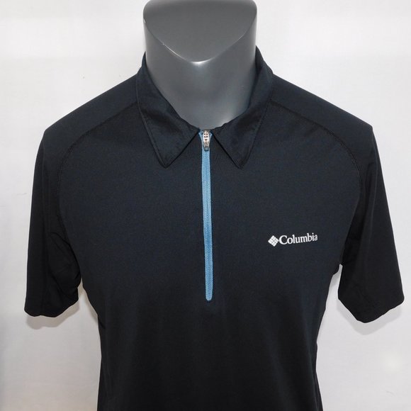 Columbia Omni Freeze Zero Mens L Black 1/4 Zip Polo Shirt - Picture 2 of 12